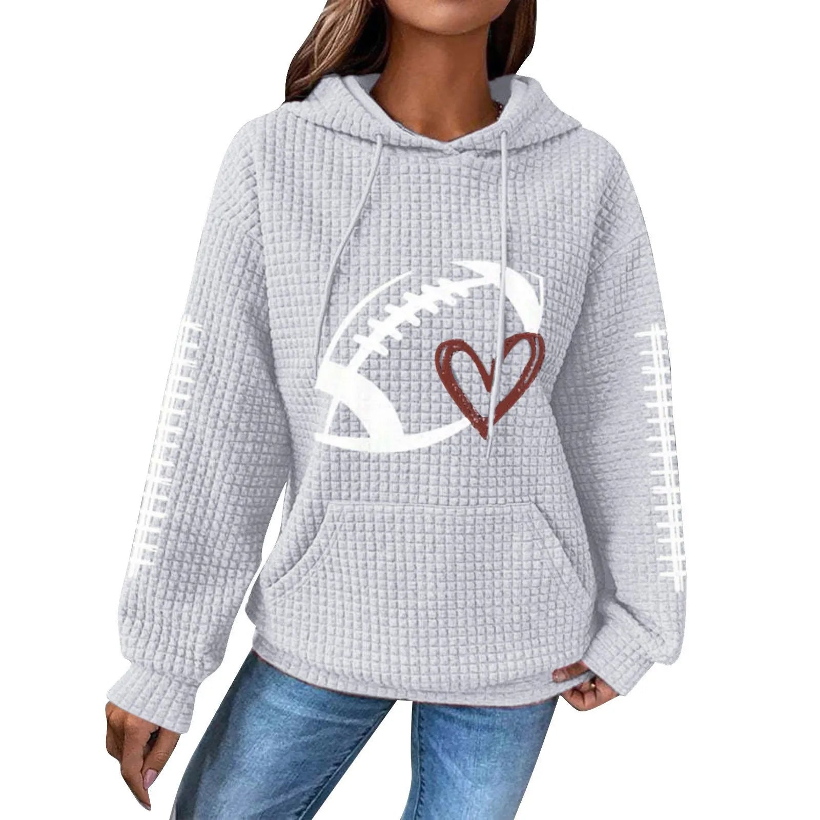 Game Day Women's Rugby Print Hoodie Hoodie