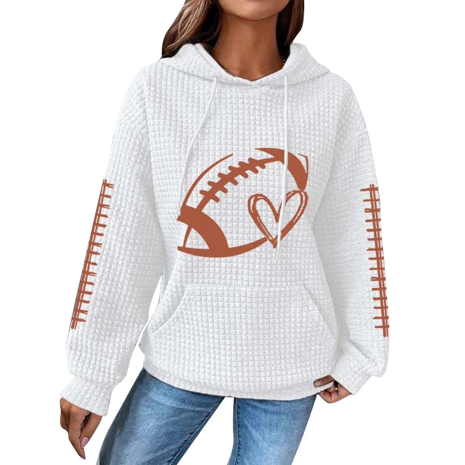 Game Day Women's Rugby Print Hoodie Hoodie