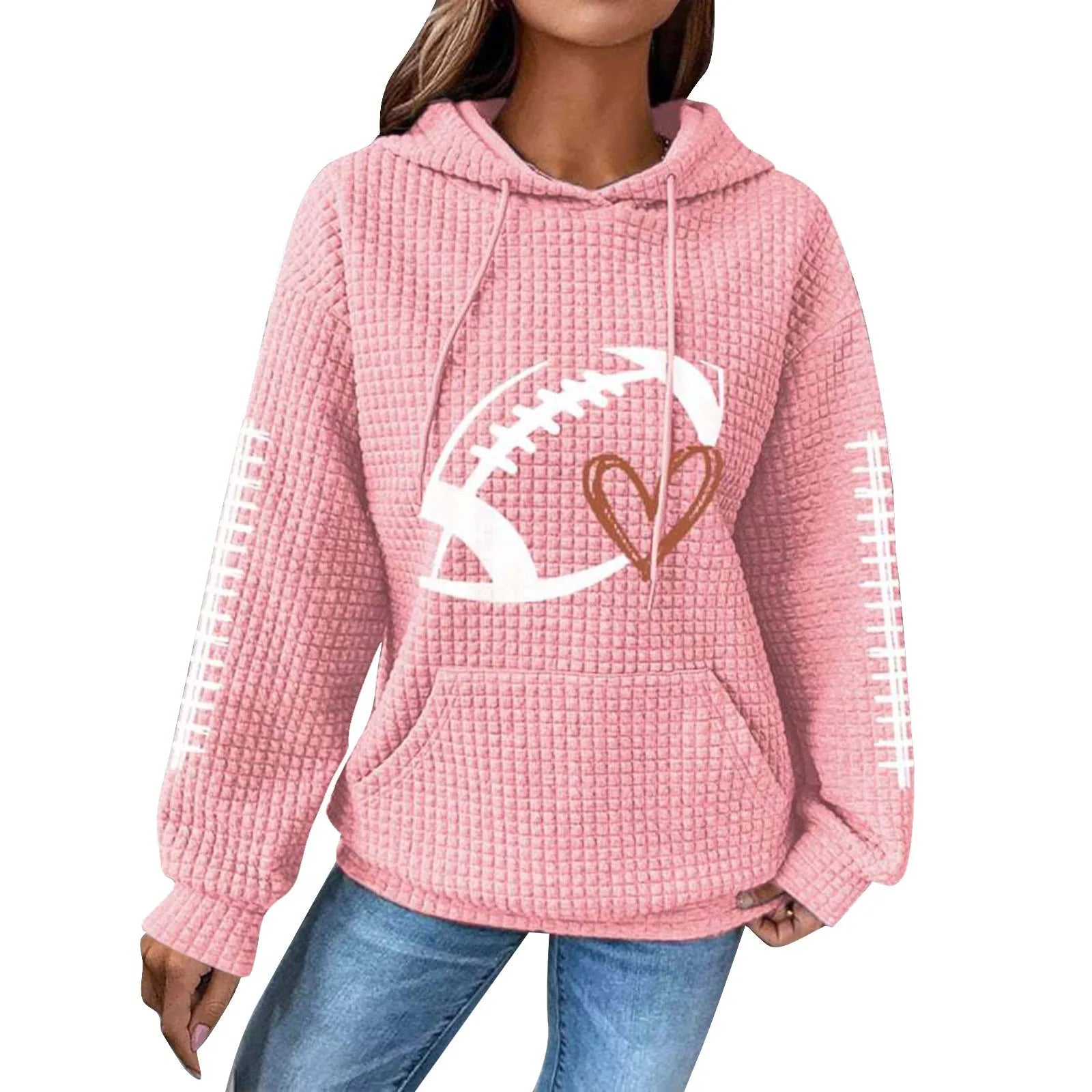 Game Day Women's Rugby Print Hoodie Hoodie