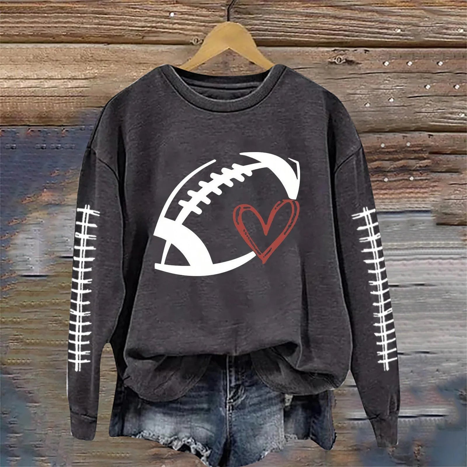 Women’s Super Bowl Rugby-Themed Pullover – Festive Sporty Look