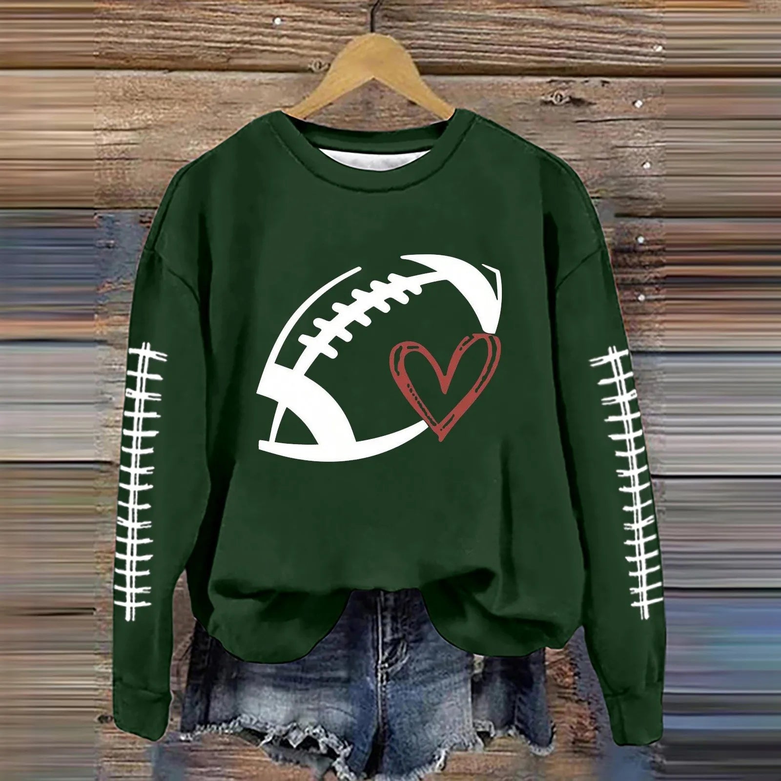 Women’s Super Bowl Rugby-Themed Pullover – Festive Sporty Look