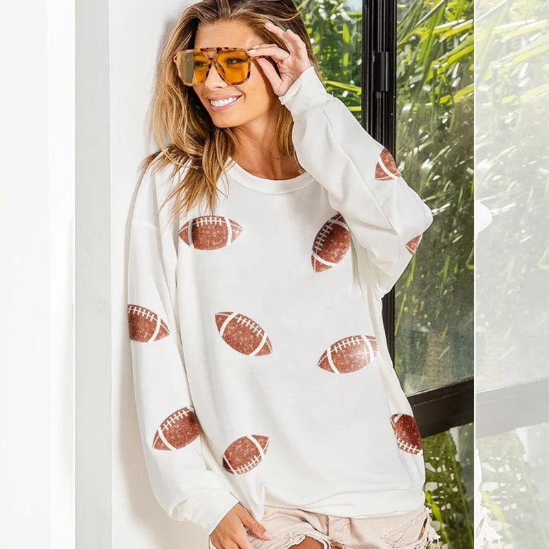 Festive Sporty Game Day Pullover for Super Bowl Season