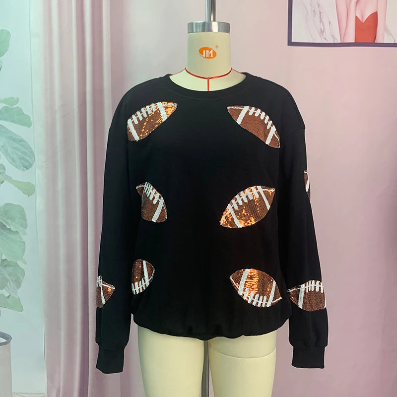 Festive Sporty Game Day Pullover for Super Bowl Season