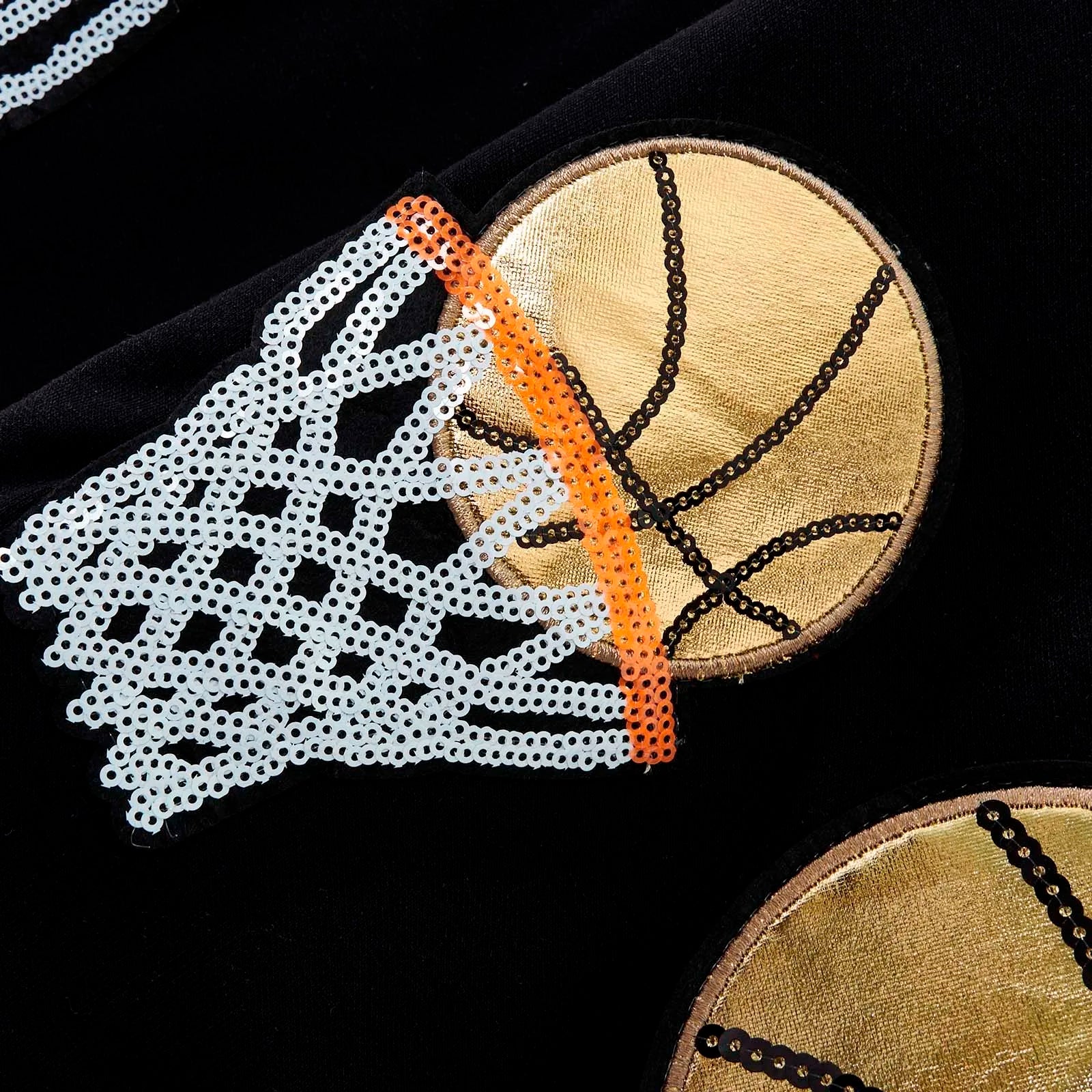 Basketball Patchwork Sweatshirt for Game Day Fun Sweatshirts