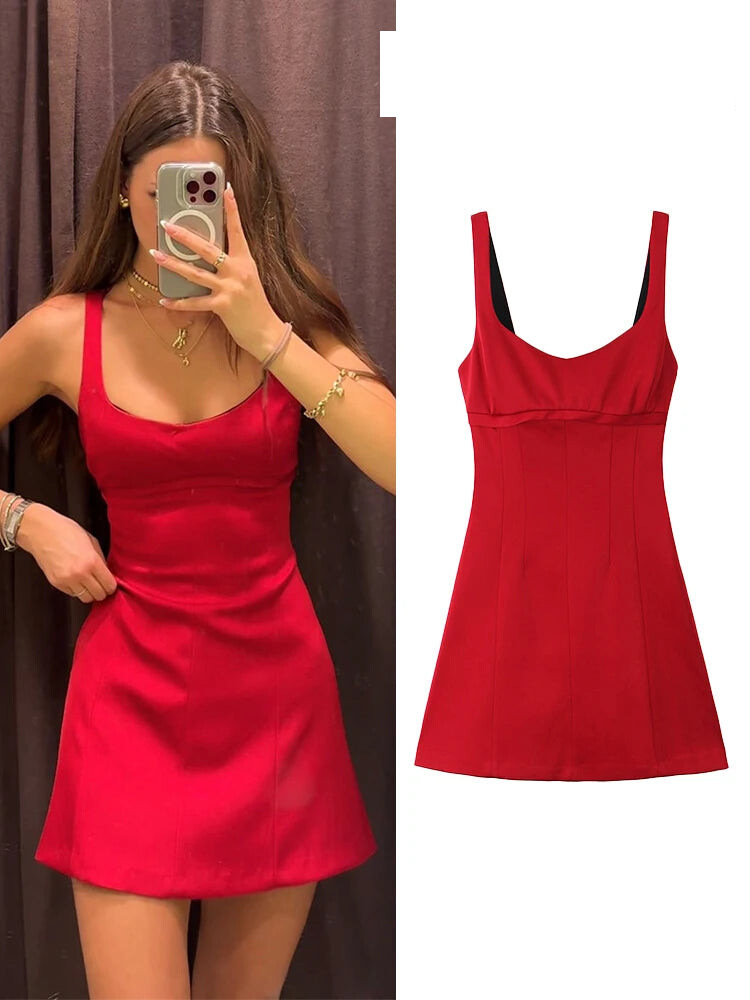 Red A-Line Party Dress – Ideal for Night Outs	