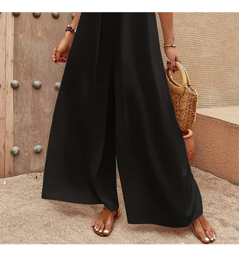 Strapless Black Jumpsuit with Wide Legs for Every Occasion