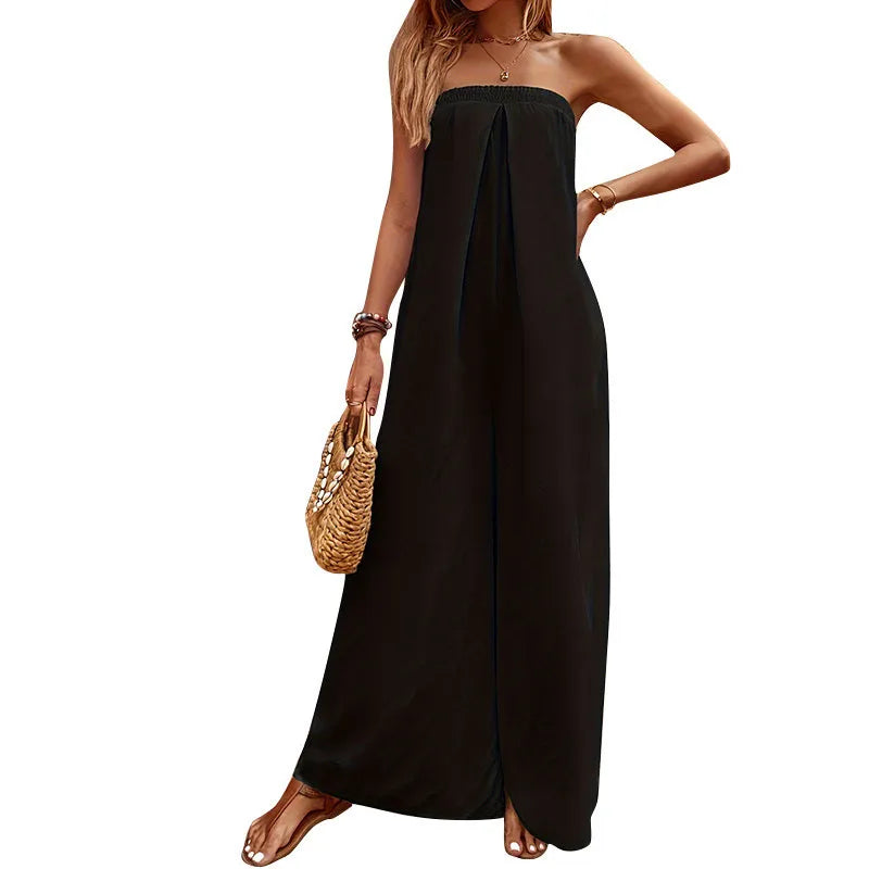 Strapless Black Jumpsuit with Wide Legs for Every Occasion