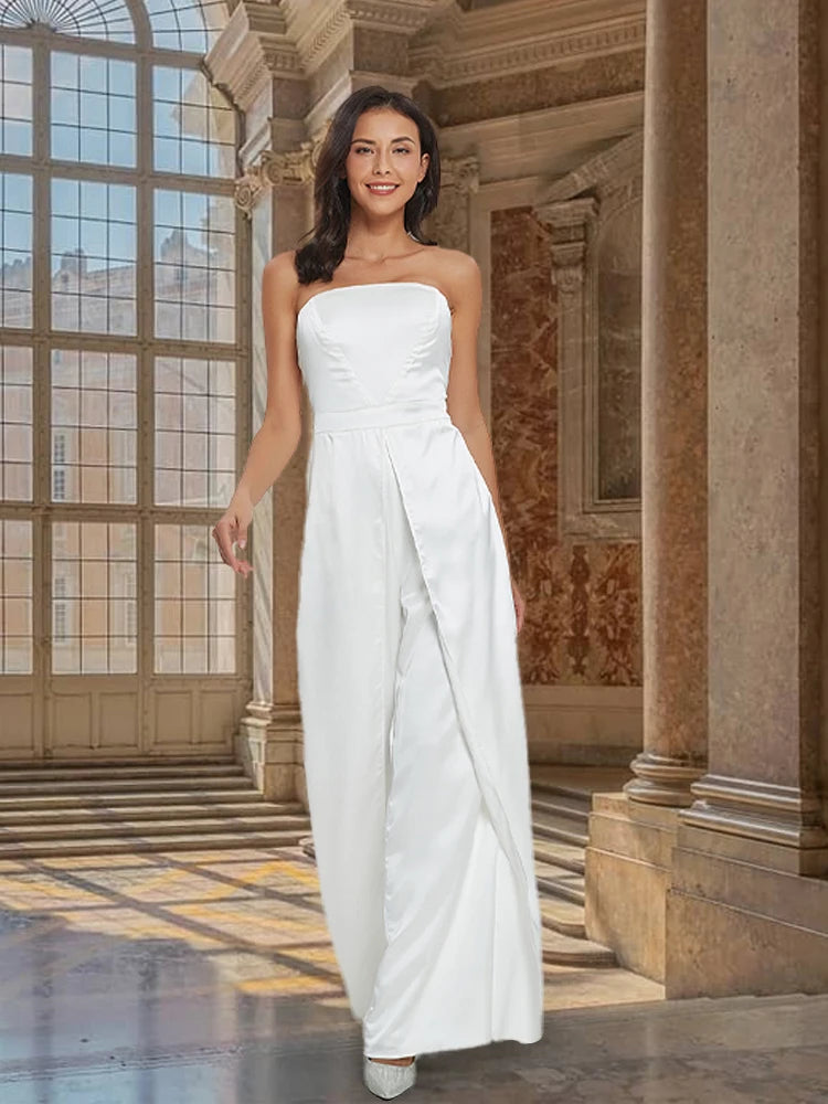 Satin Jumpsuit with Cape for Elegant Evenings	