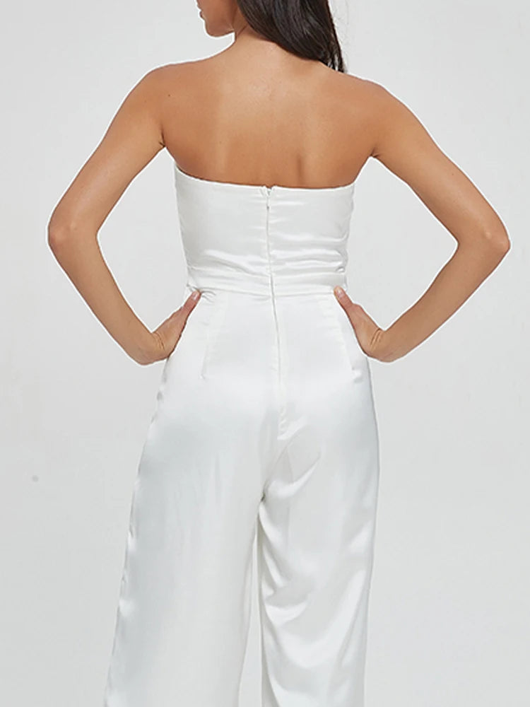 Satin Jumpsuit with Cape for Elegant Evenings Jumpsuits