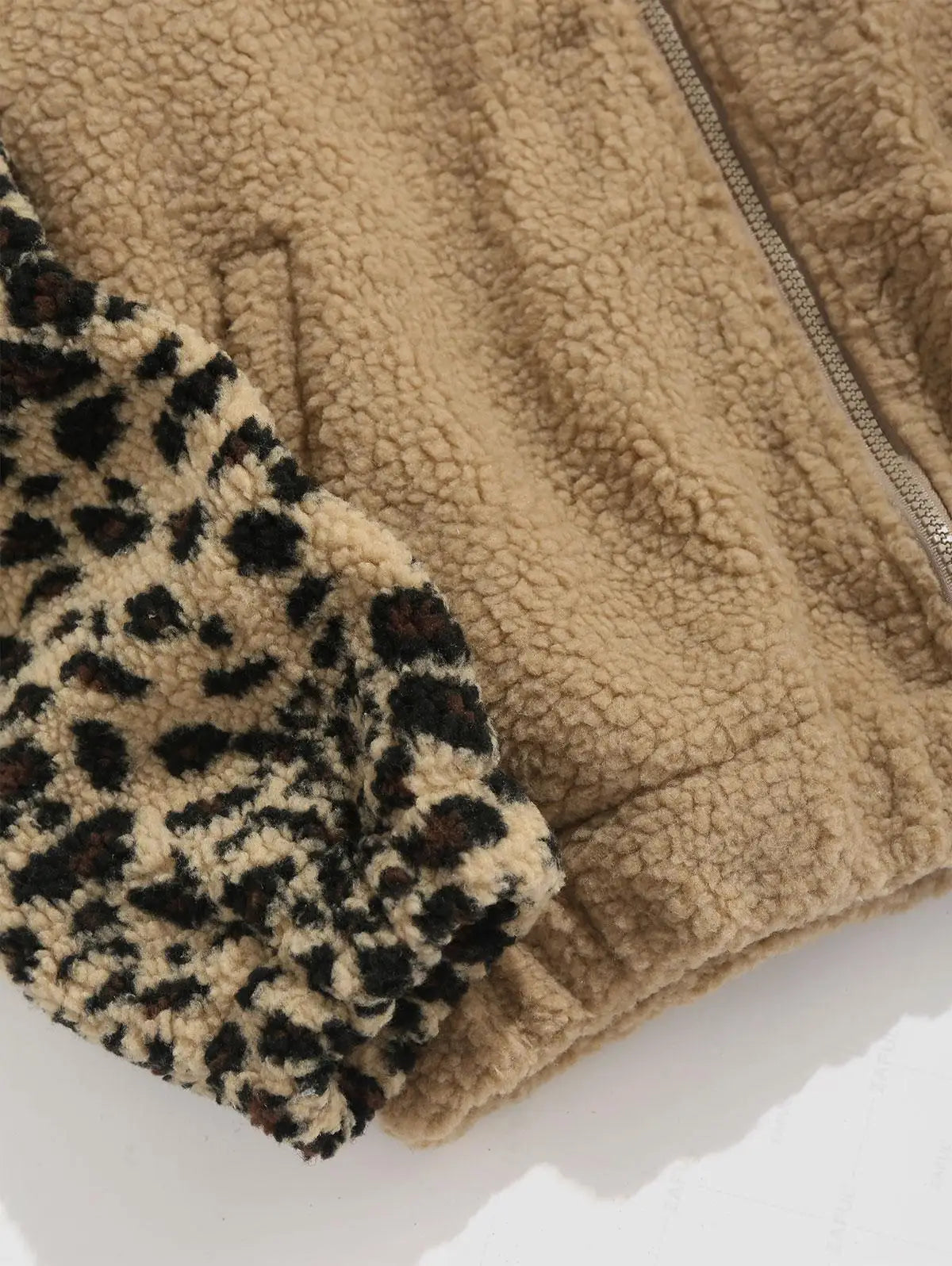 Trendy Women's Leopard Fleece Jacket Sherpa Jackets