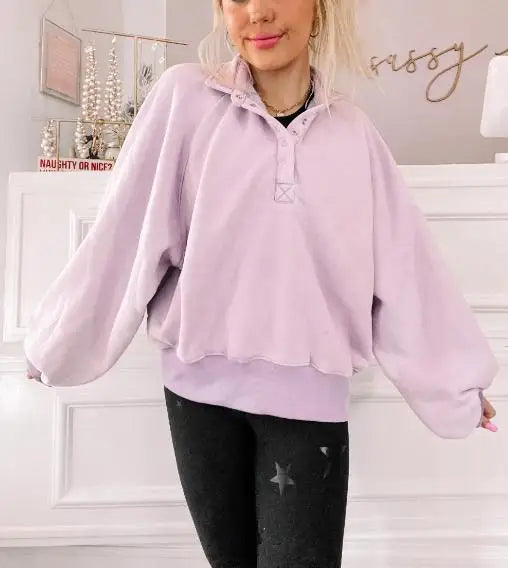 Oversized Sweatshirt with Unique Lantern Sleeves Sweatshirts