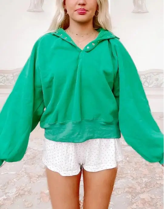 Oversized Sweatshirt with Unique Lantern Sleeves Sweatshirts