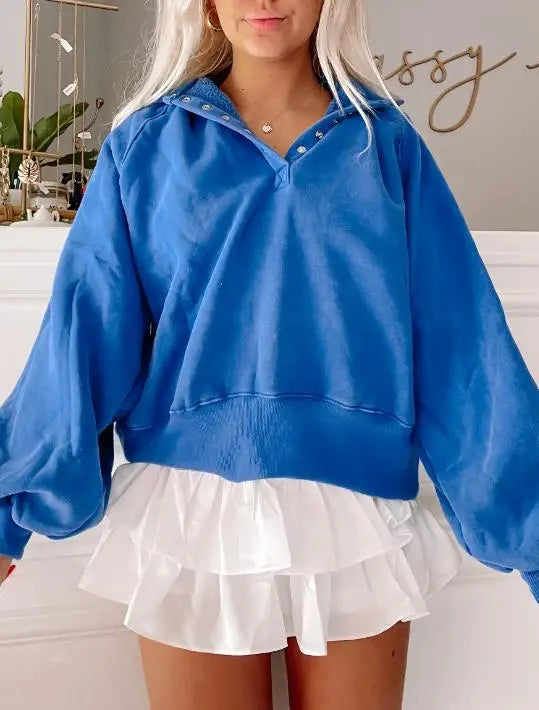 Oversized Sweatshirt with Unique Lantern Sleeves Sweatshirts