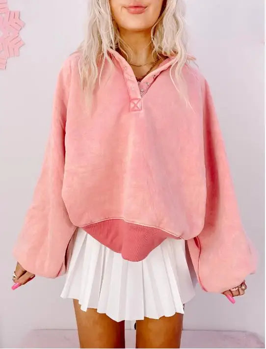 Oversized Sweatshirt with Unique Lantern Sleeves Sweatshirts