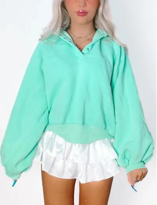 Oversized Sweatshirt with Unique Lantern Sleeves Sweatshirts