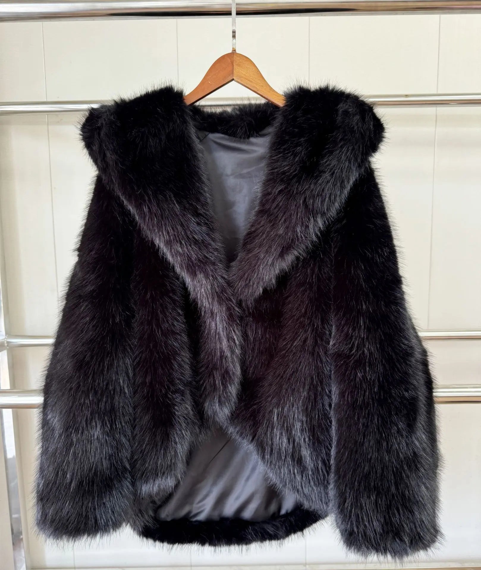 Women's Faux Fur Coat with Hood for Winter Coats