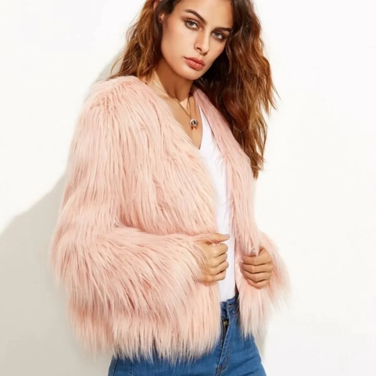 Women’s Fancy Faux Fur Coat - Thick Warm Jacket Faux Fur Jackets