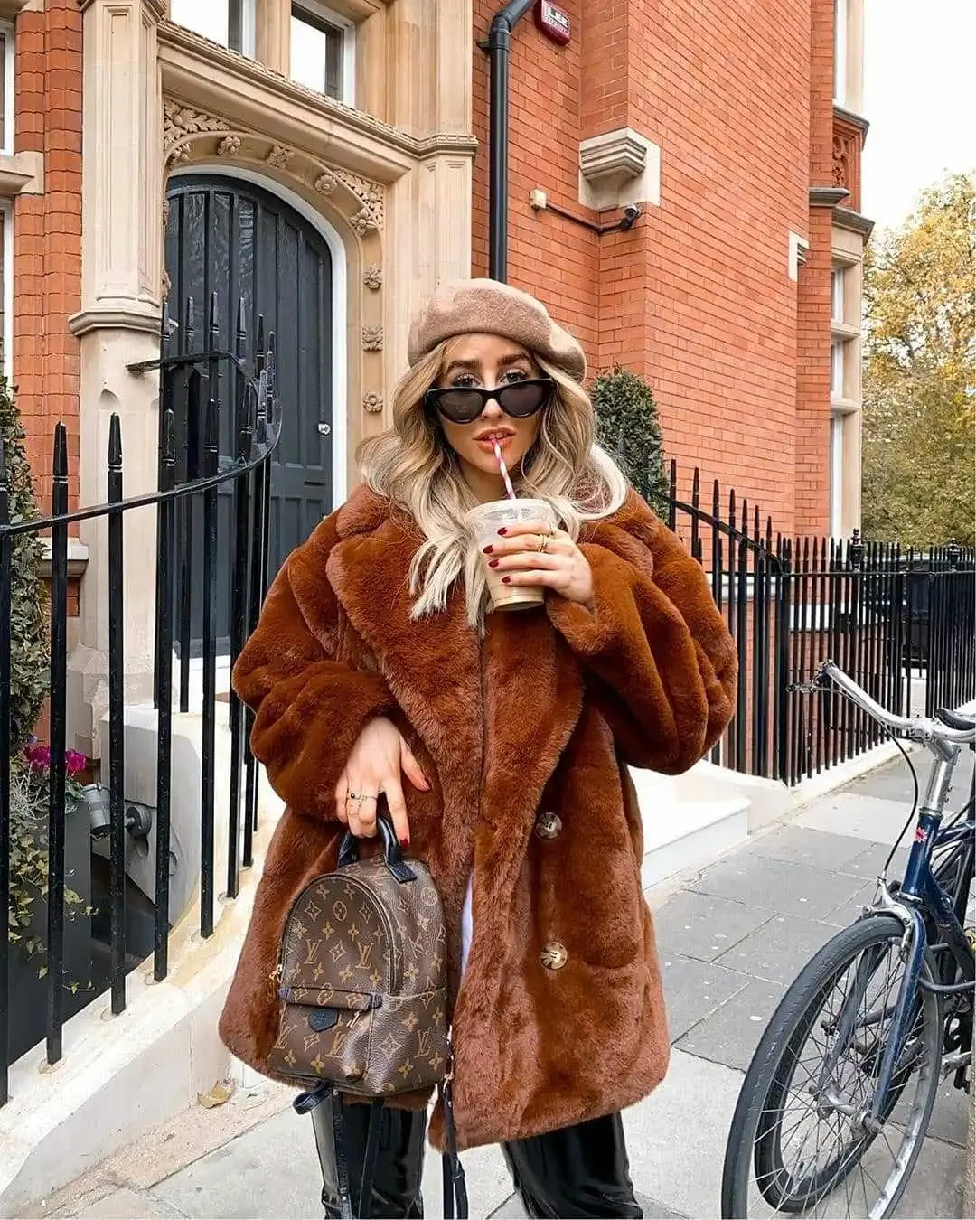 Luxurious Pink & Orange Faux Fur Coats for Women Faux Fur Coats