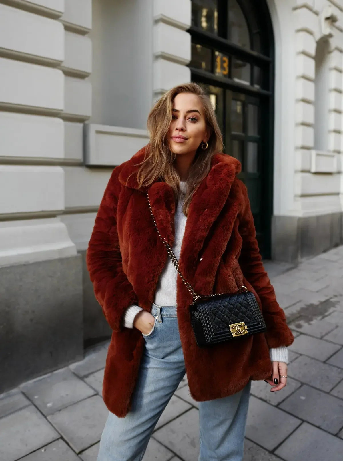 Luxurious Pink & Orange Faux Fur Coats for Women Faux Fur Coats