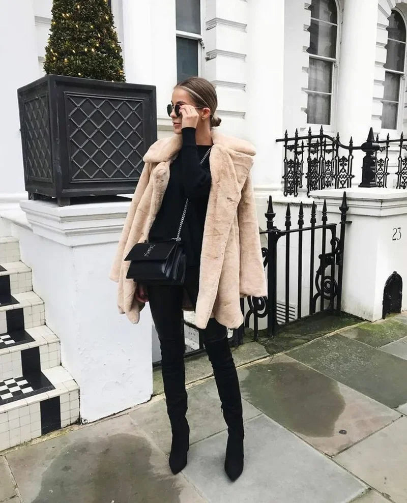 Luxurious Pink & Orange Faux Fur Coats for Women Faux Fur Coats