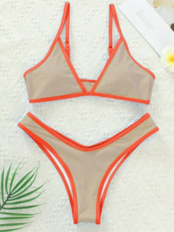 Women's Swimsuit Set with Bikini &amp; Triangle Bra in Binding