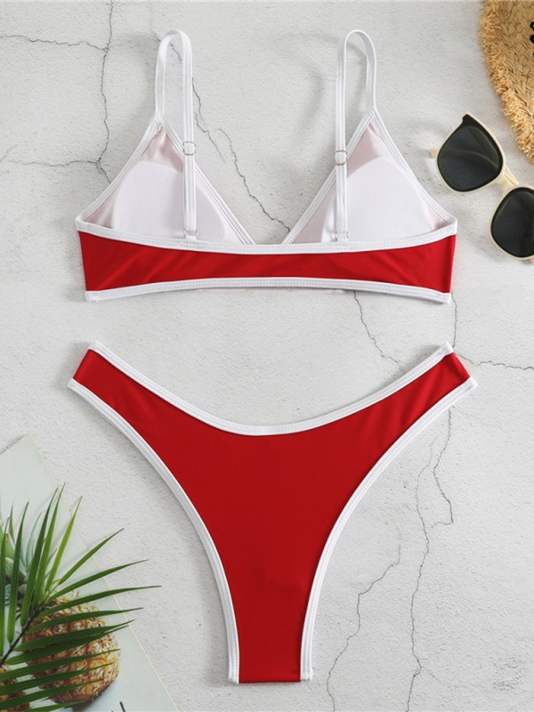 Women's Swimsuit Set with Bikini &amp; Triangle Bra in Binding