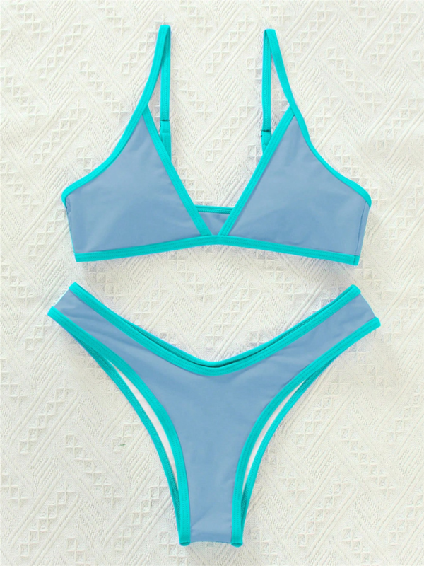 Women's Swimsuit Set with Bikini &amp; Triangle Bra in Binding