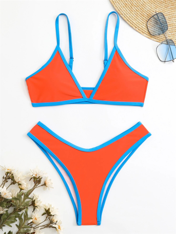 Women's Swimsuit Set with Bikini &amp; Triangle Bra in Binding