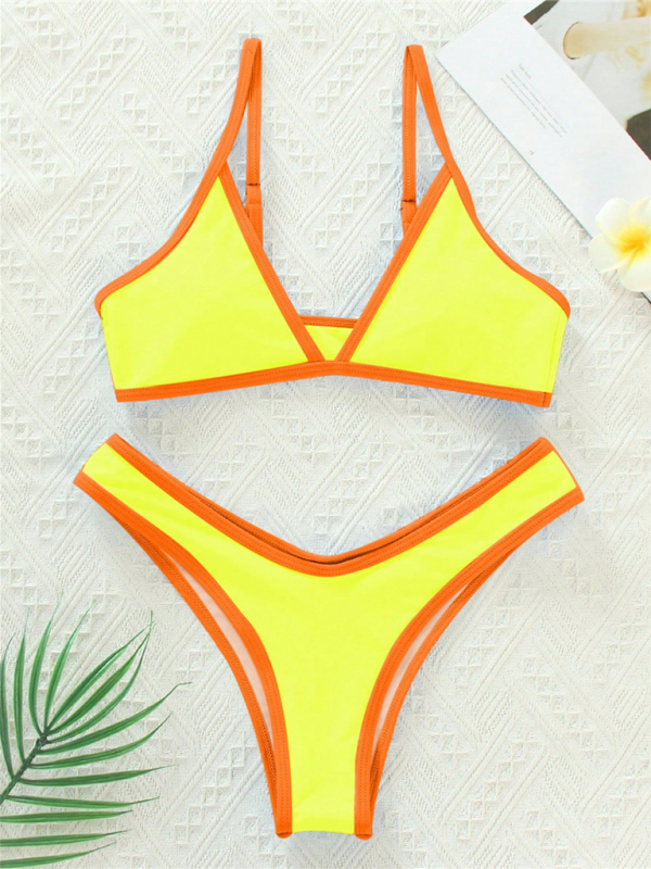 Women's Swimsuit Set with Bikini &amp; Triangle Bra in Binding