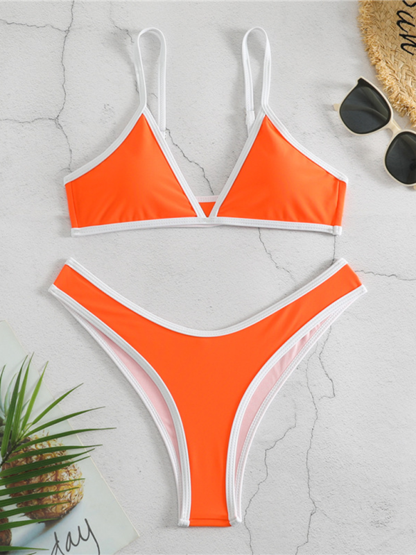 Women's Swimsuit Set with Bikini &amp; Triangle Bra in Binding