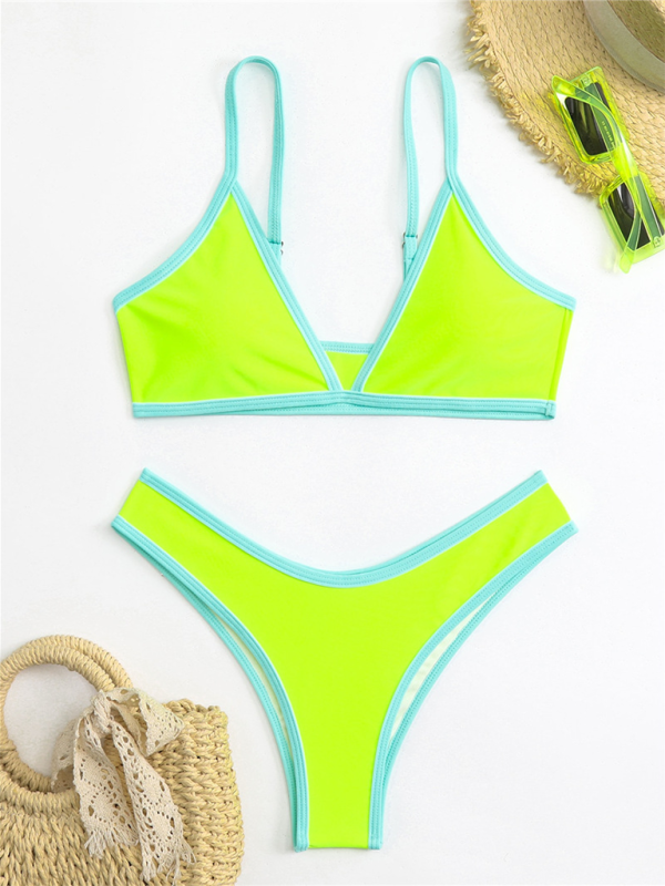 Women's Swimsuit Set with Bikini &amp; Triangle Bra in Binding