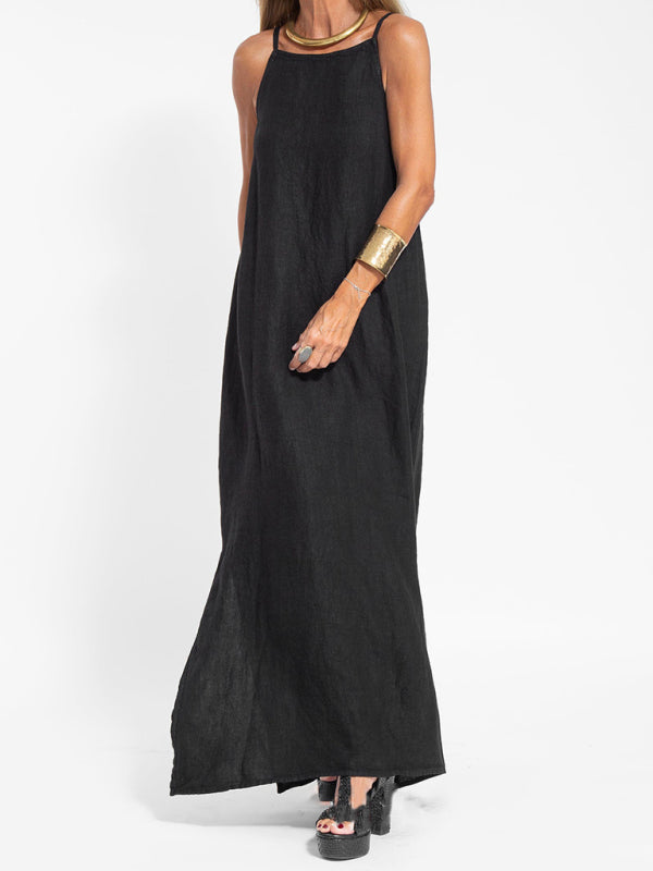 Essential Solid Cotton Cami Tunic Maxi Dress Cami Maxi Dress