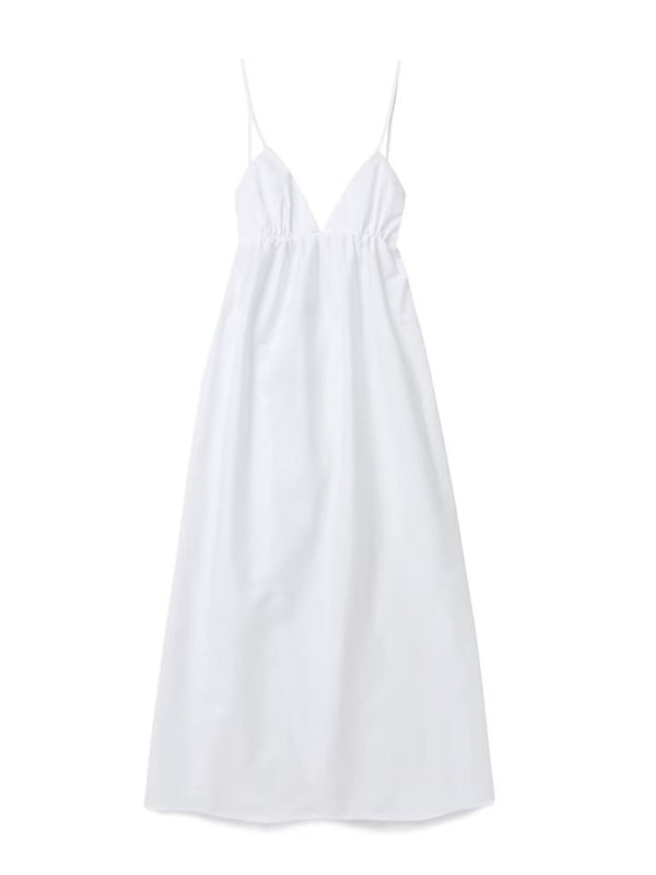 Essential Summer Cotton Cami Backless Maxi Dress Cami Dresses