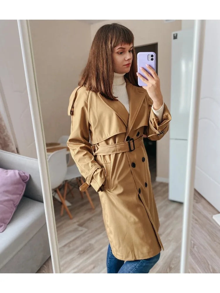 Essential Mid-Length Trench Coat for Women Layering Trench Coats