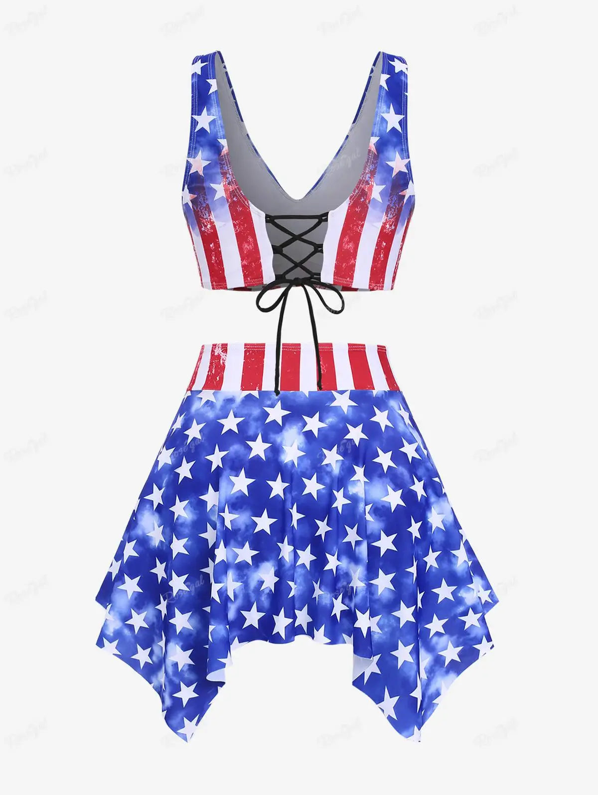 3-Piece Tankini for Beach Days and Patriotic Events Swimwear