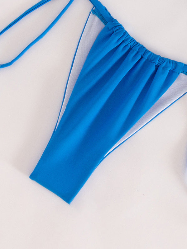 2-Piece Bikini Swimwear with Wireless Bandeau Bra and Tie-Side