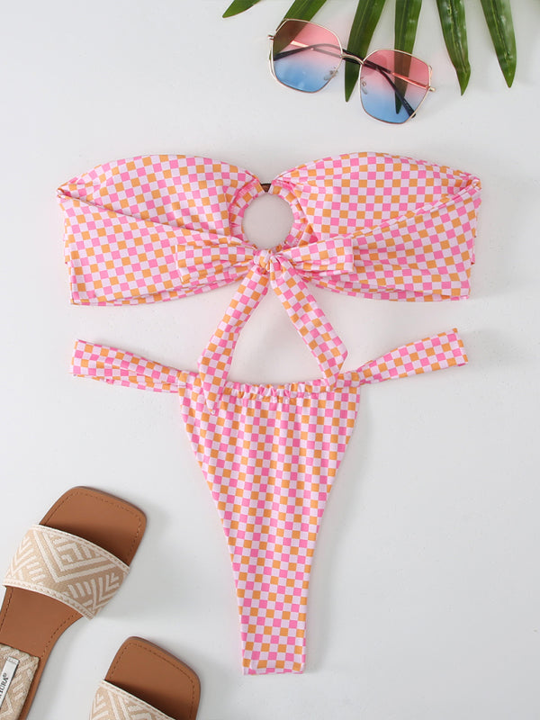 Florals Wireless Bandeau in Cheeky 2 Piece Bikini Swimwear