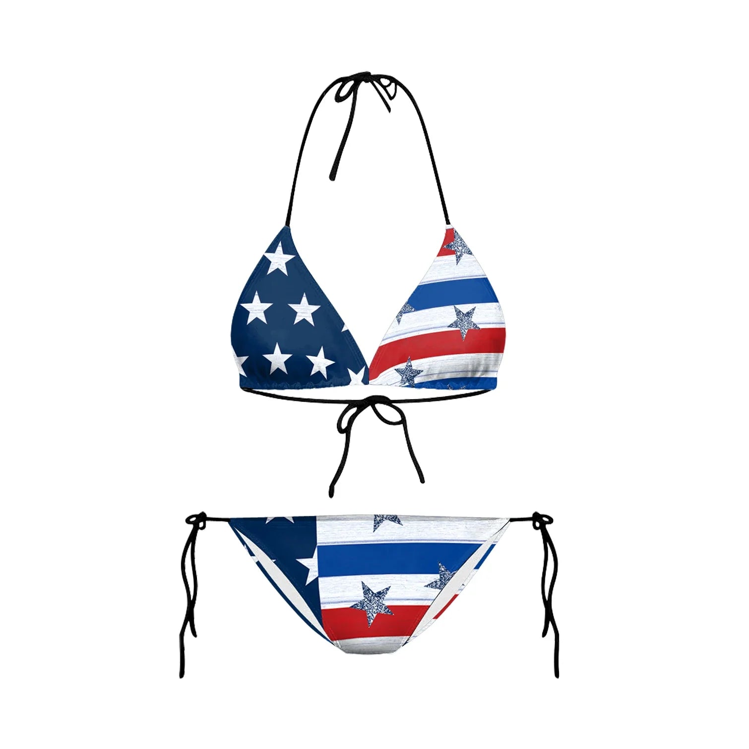 July 4th Joy Patriotic 2-Piece String Swimwear for Every U.S.