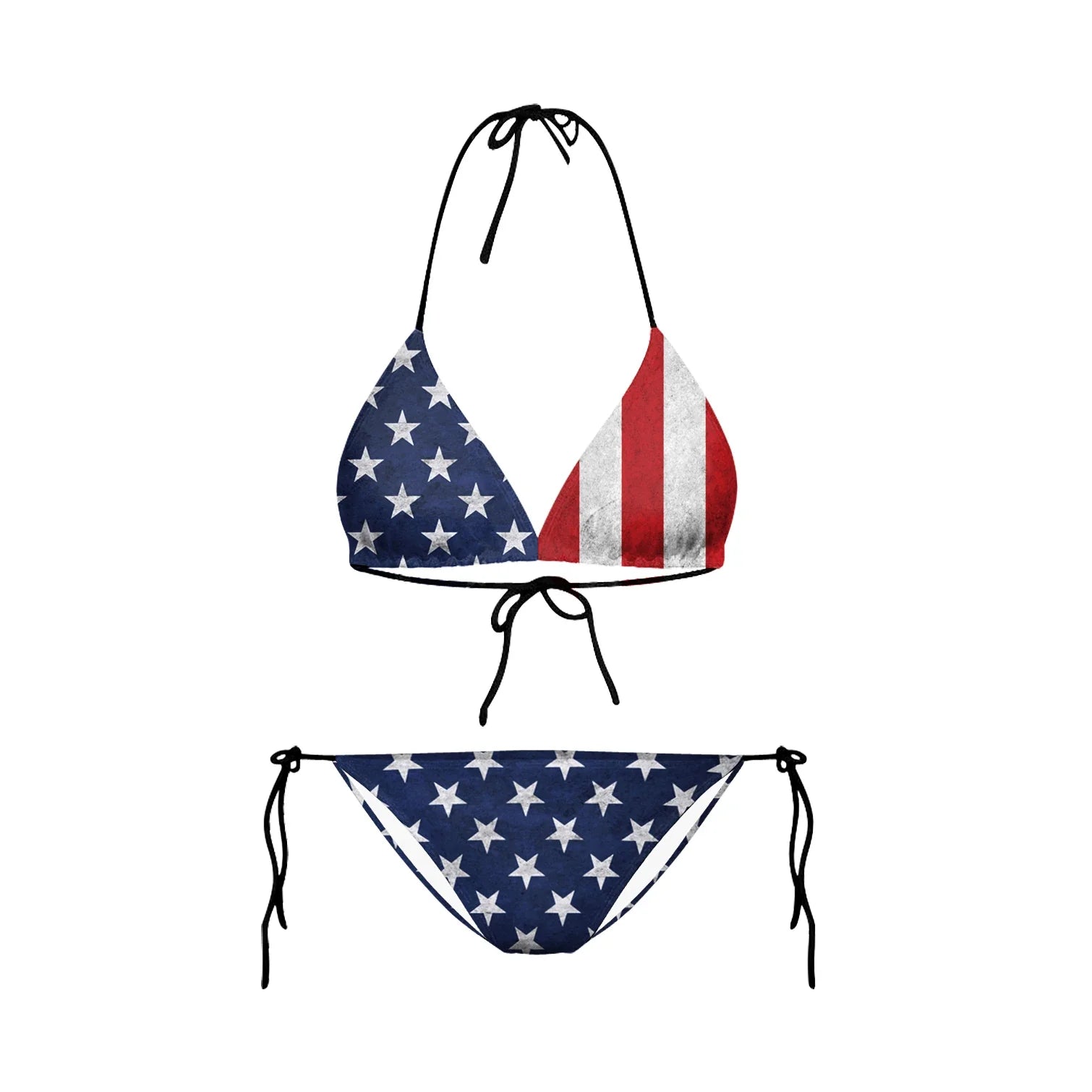 July 4th Joy Patriotic 2-Piece String Swimwear for Every U.S.