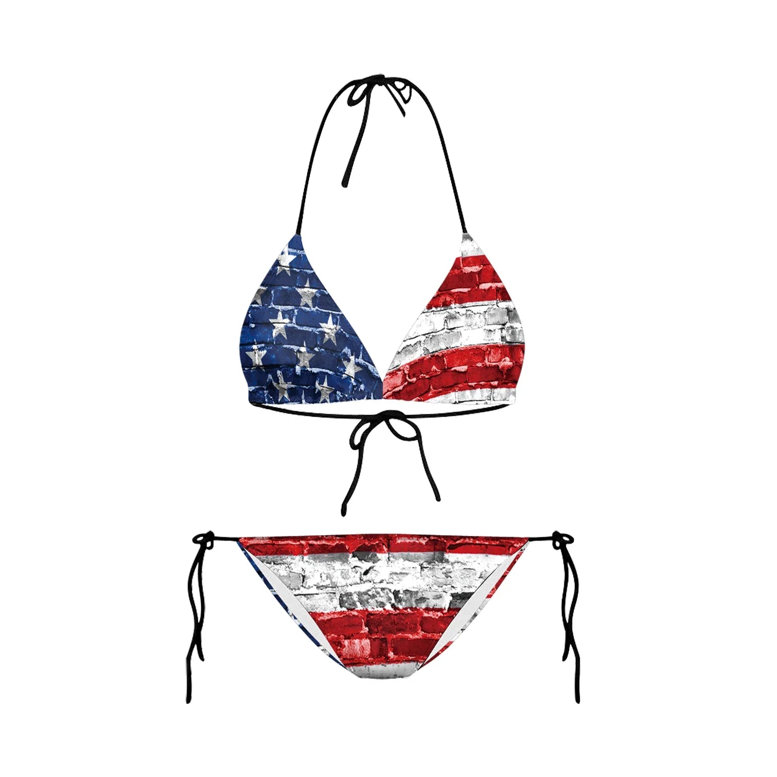 July 4th Joy Patriotic 2-Piece String Swimwear for Every U.S.