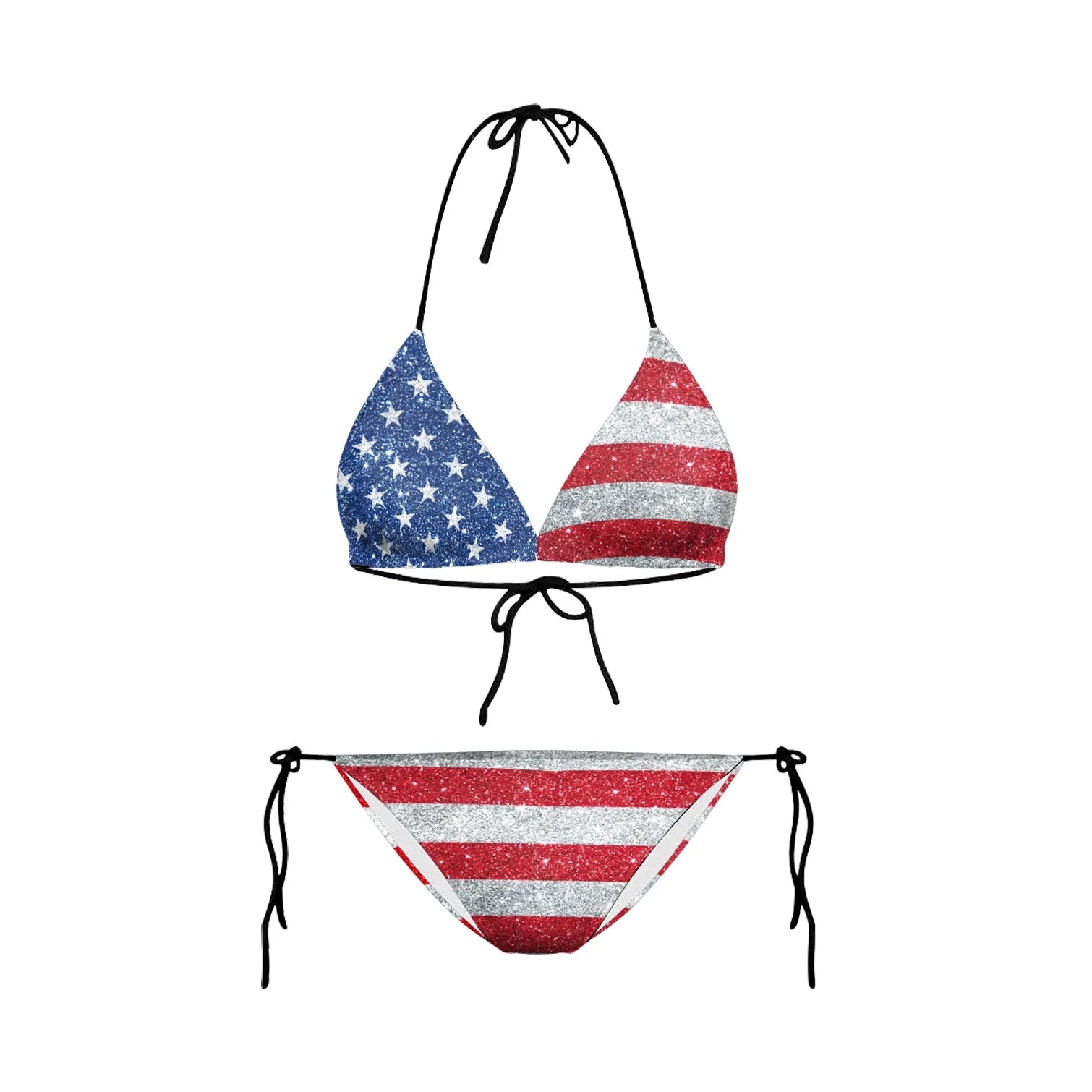 July 4th Joy Patriotic 2-Piece String Swimwear for Every U.S.