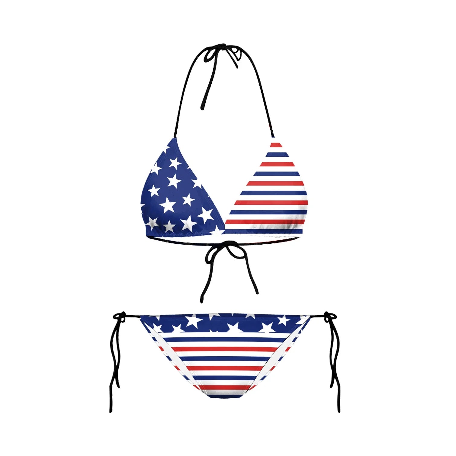 July 4th Joy Patriotic 2-Piece String Swimwear for Every U.S.