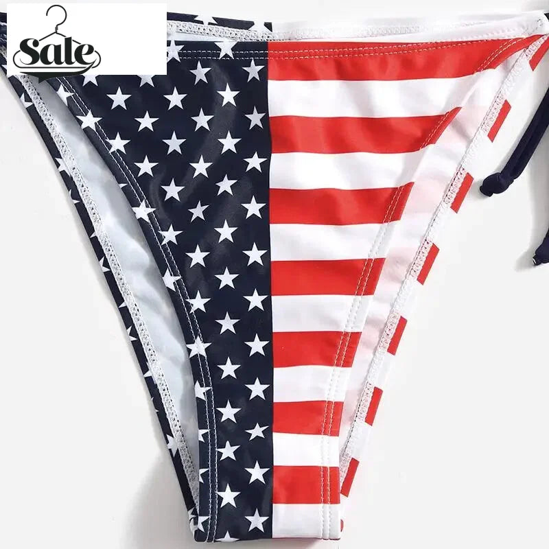 July 4th Joy Patriotic 2-Piece String Swimwear for Every U.S.