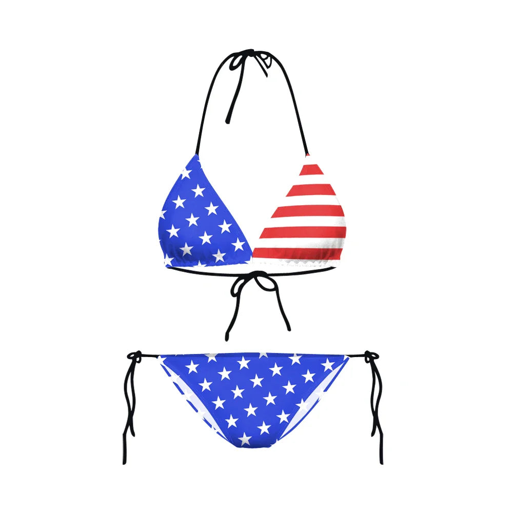 July 4th Joy Patriotic 2-Piece String Swimwear for Every U.S.