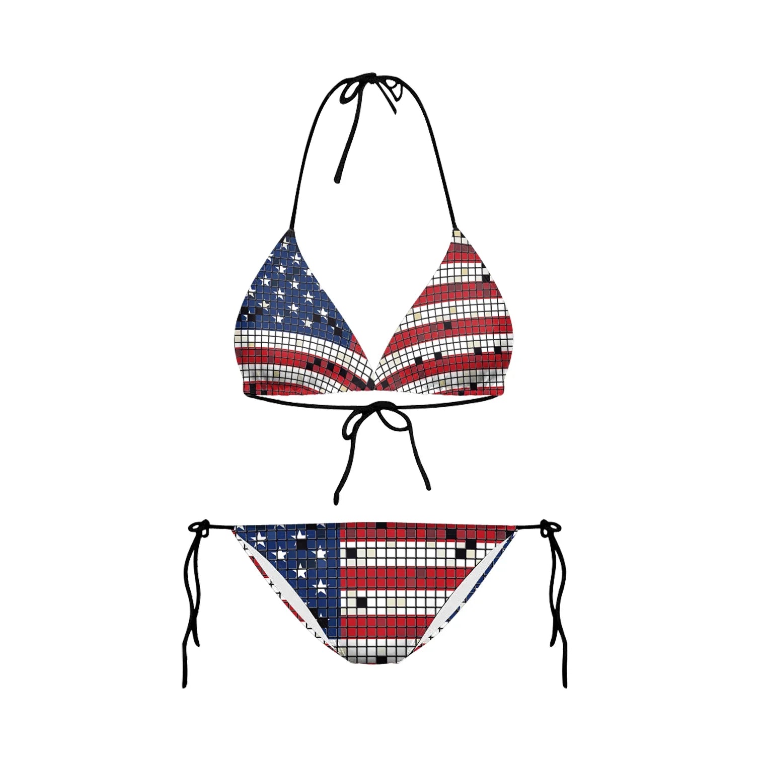 July 4th Joy Patriotic 2-Piece String Swimwear for Every U.S.