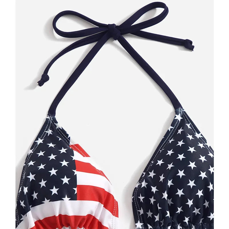 July 4th Joy Patriotic 2-Piece String Swimwear for Every U.S.