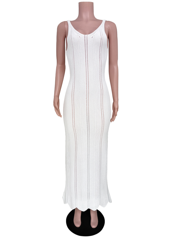 Open Knit Maxi Dress for Women's Beach Party Looks Beach Party