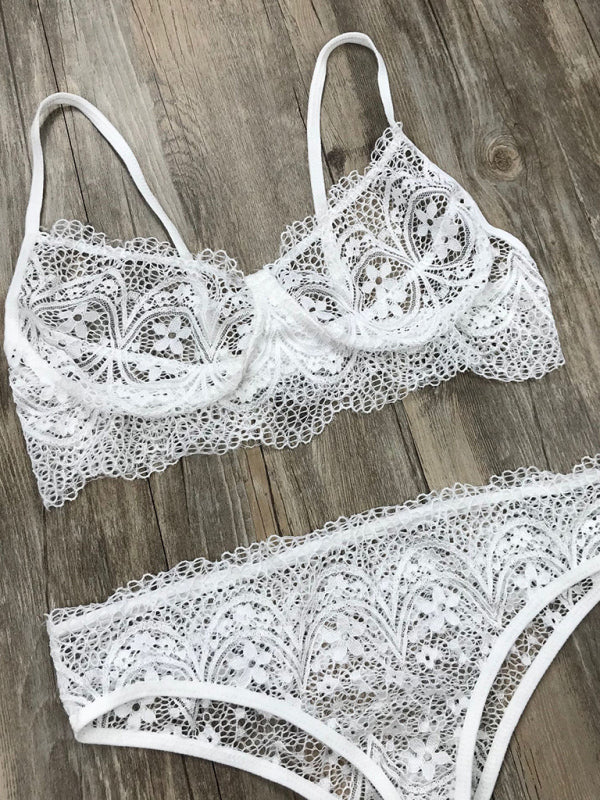 Romantic Lace Bra and Bikini - Ideal for Honeymoon Lingerie