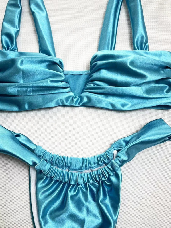 Satin 2 Piece Bikini Set - Ideal for Beach Days Swimwear