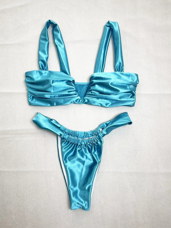 Satin 2 Piece Bikini Set - Ideal for Beach Days Swimwear